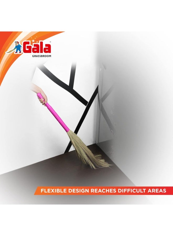 Gala King Kong Grass Floor Broom - Pack Of 1, Pink - Image 5